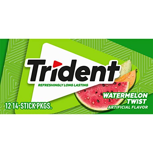 Trident Watermelon Twist Sugar Gum Watermelon Twist 14 Ct Pack Of 12