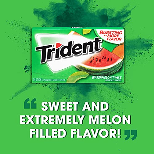 Trident Watermelon Twist Sugar Gum Watermelon Twist 14 Ct Pack Of 12