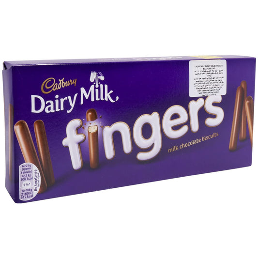 Cadbury Dairy Milk Fingers Milk Chocolate Biscuits, 114Gram