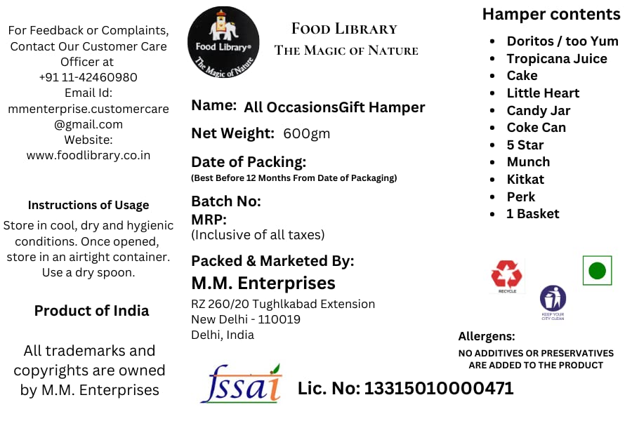 Food Library The Magic of Nature Rakhi / Diwali / Bhai dooj / Corporate Gifting / Valentine / Christmas Gift Hamper for Bhaiya & Bhabhi (All Occasions)