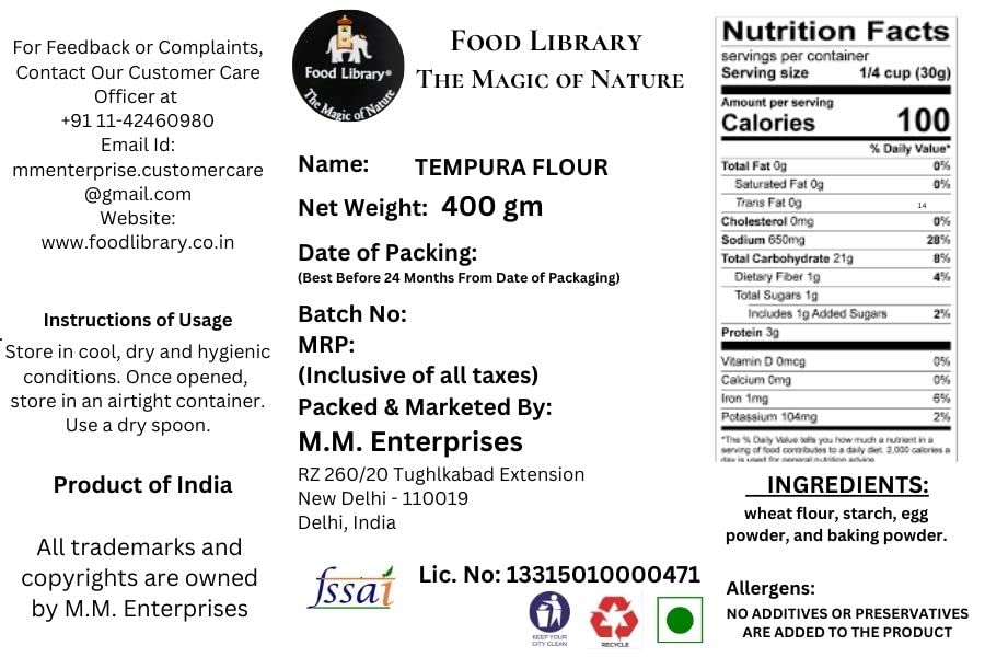 Food Library The Magic of Nature Tempura Flour (Batter Mix), 400 grams