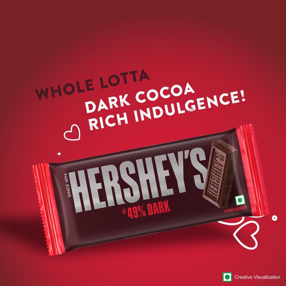 HERSHEY'S Dark Bar | Deliciously Dark Cocoa Rich Chocolate - 100 Gm
