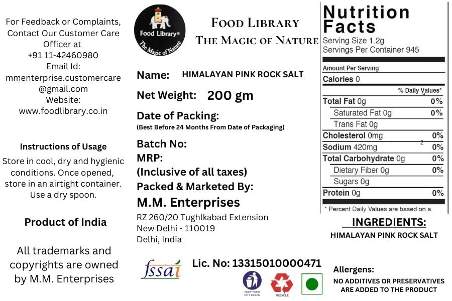 Food Library The Magic of Nature Natural Himalayan Pink Rock Salt Sprinkler, 200g