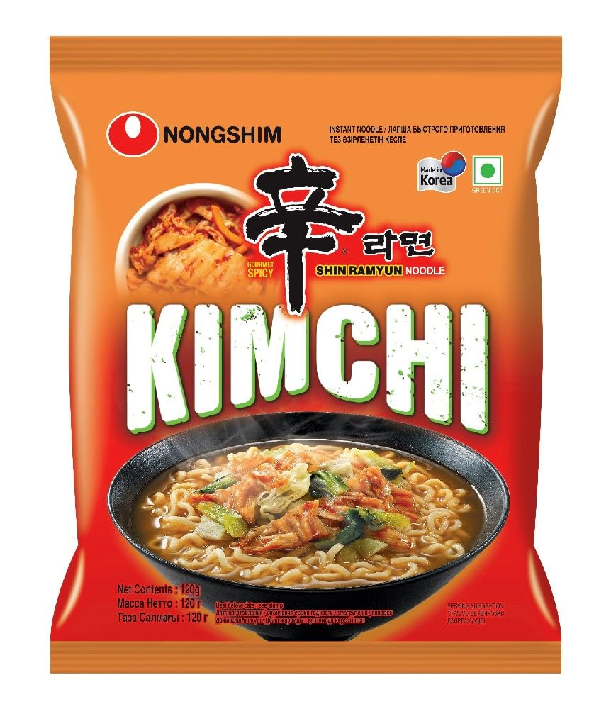 Nongshim Vegan Shin Ramyun Kimchi Instant Noodle, 5 Pack, 21.16 oz ℮ 600 g