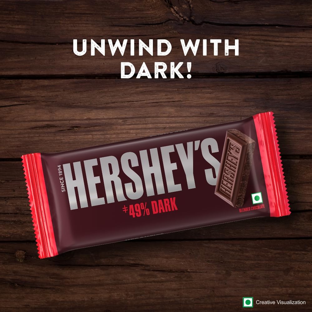 HERSHEY'S Dark Bar | Deliciously Dark Cocoa Rich Chocolate - 100 Gm