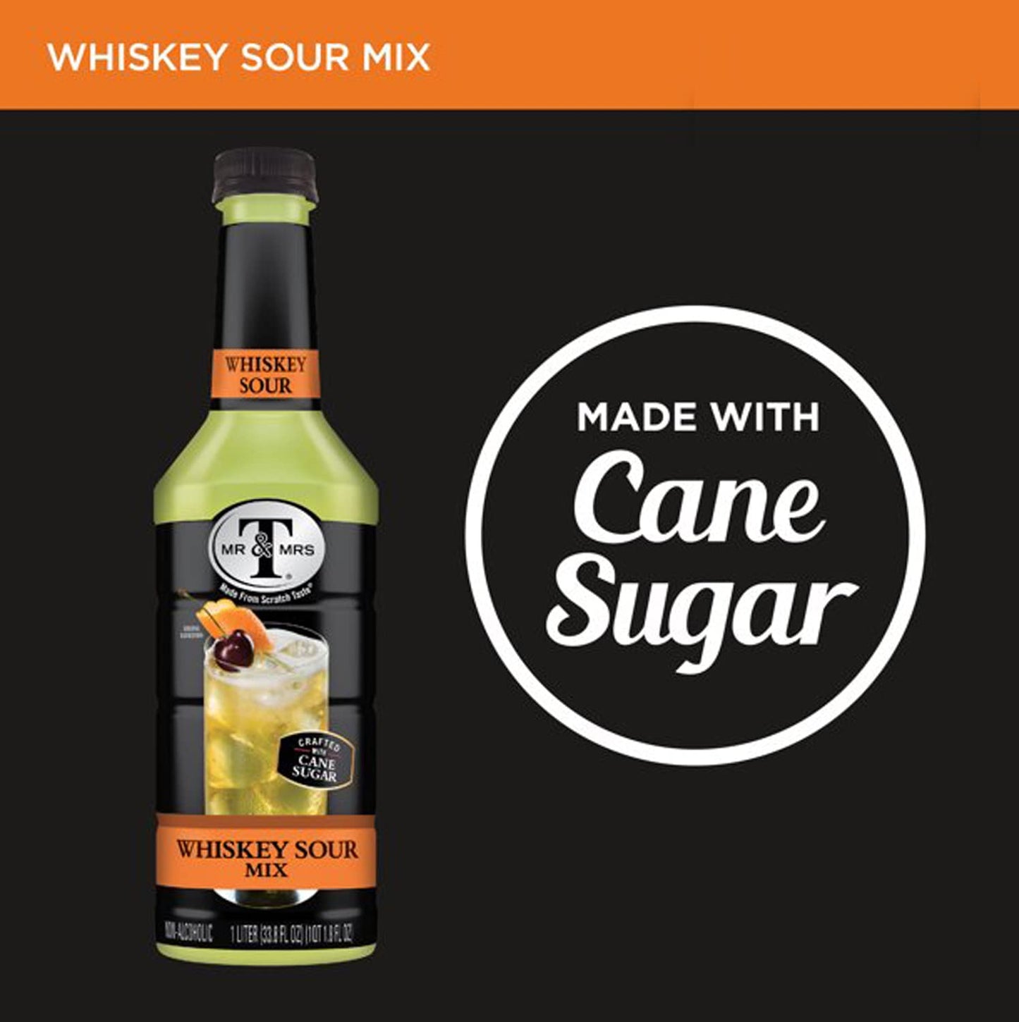 Food Library The Magic of Nature Combo of Mr & Mrs Whisky Sour Mix, 1L with Free Cocktail/Mocktail Umbrella, 10 pcs