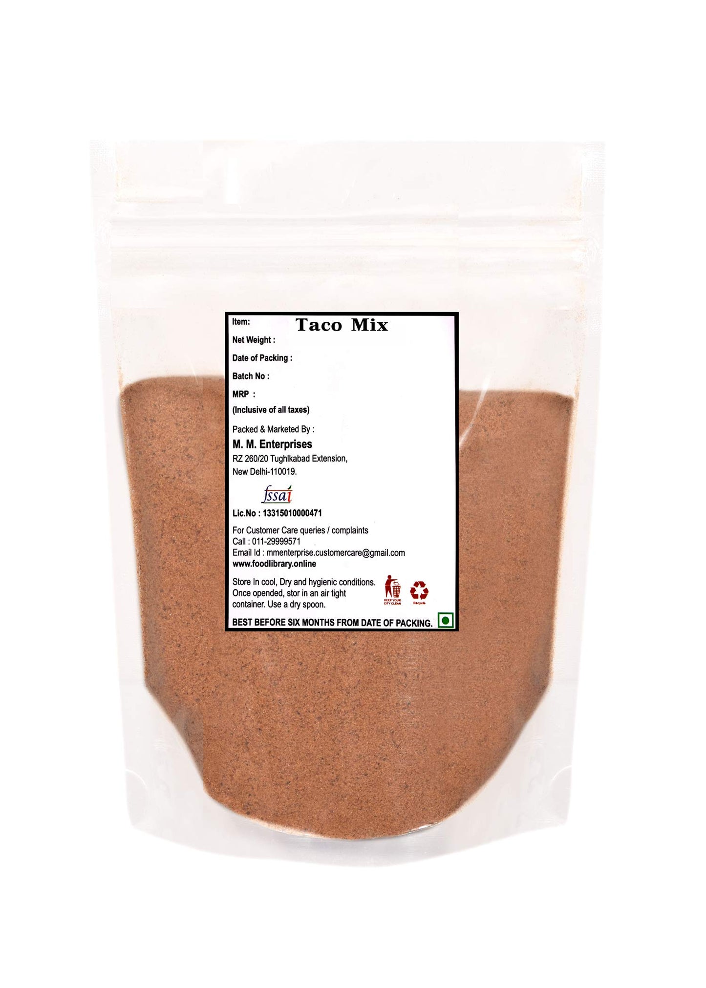 Food Library The Magic Of Nature World Flavours | Epicurean Spices | Global Seasonings | International Spices. (200gm, Mexican Taco Seasoning Mix)