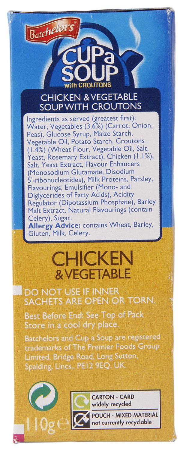 Batchelors Cup a Soup, Chicken and Vegetables with Croutons, 110g
