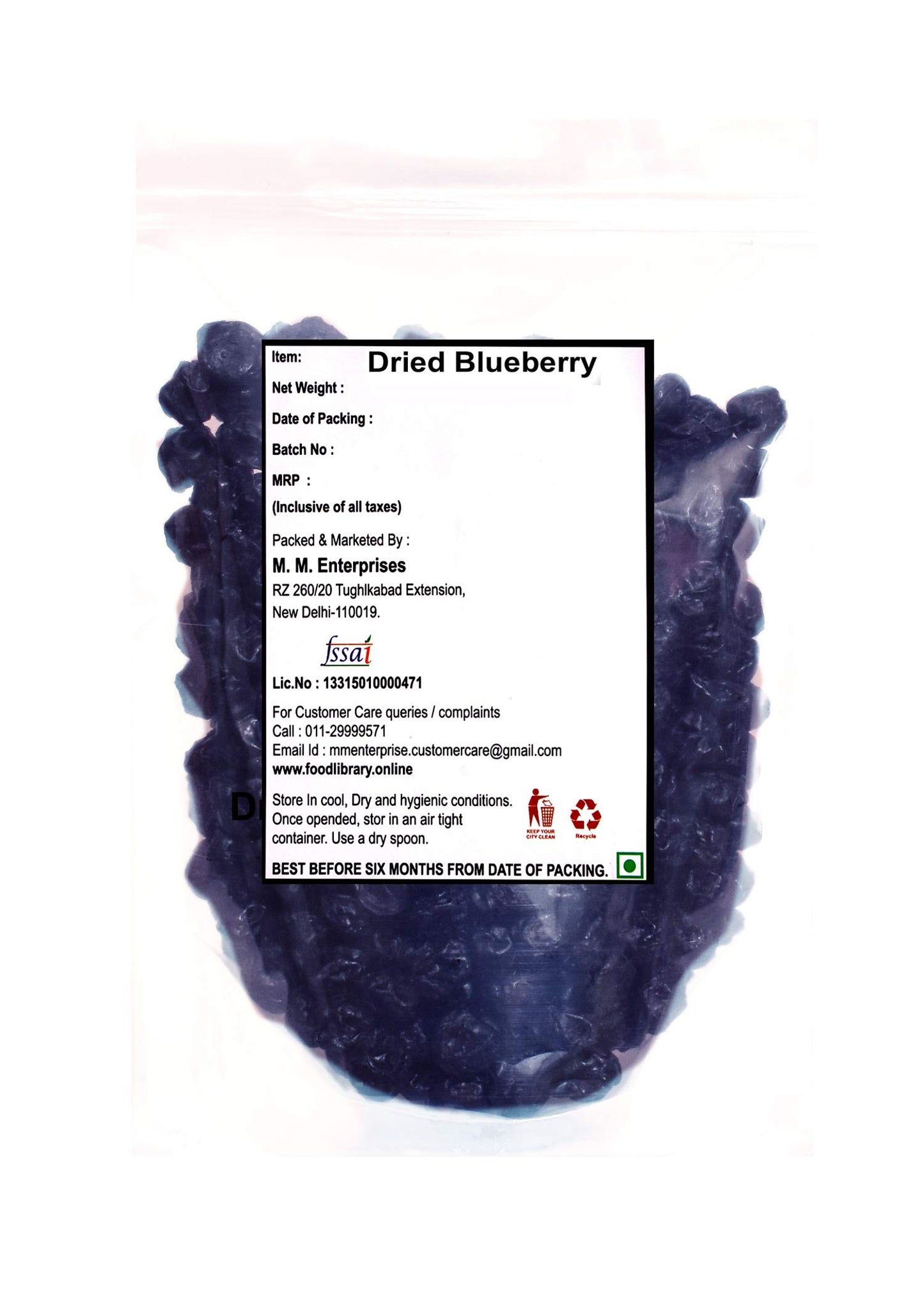 Food Library Dried Blueberries (400g)