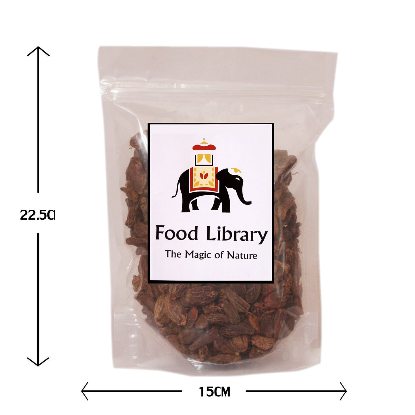 Food Library The Magic of Nature Whole Black Cardamom ( Badi Elaichi ), 100g