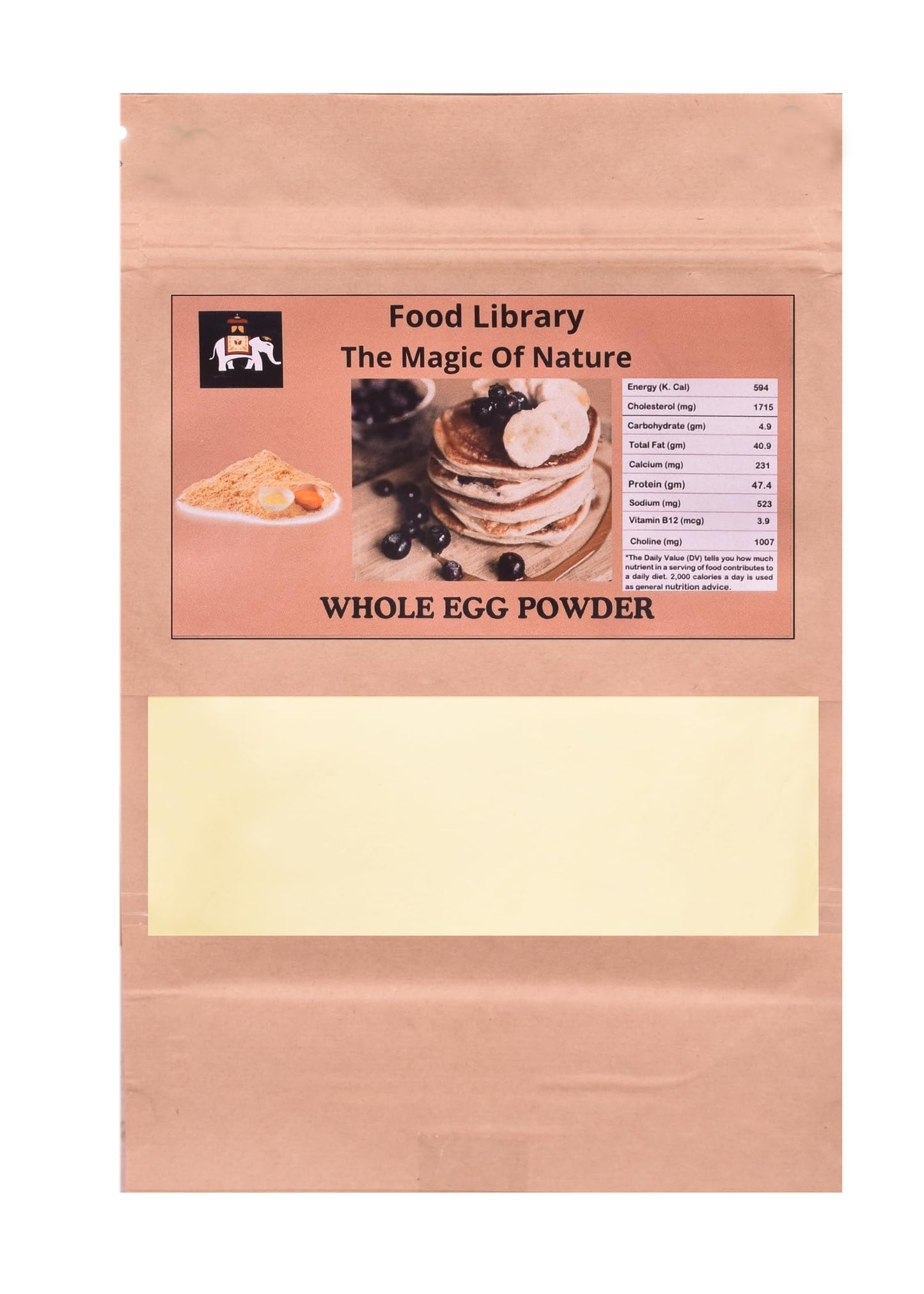 Food Library The Magic Of Nature Premium Whole Egg Powder - Natural, Pure, and Versatile Cooking Ingredient, 400gm