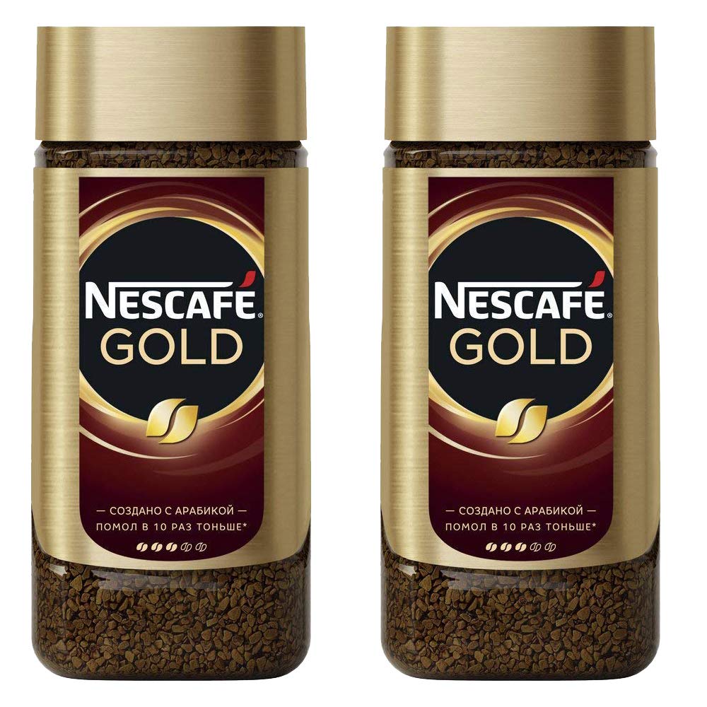 Nescafe Gold Coffee, 2 X 190 Gram - Granule, Glass Bottle