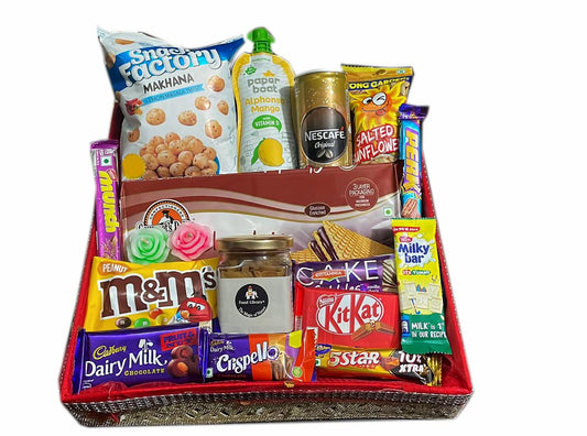 Food Library The Magic of Nature Diwali Gift Hamper Basket for Family/Friend/Corporate/Wedding/diwali/Christmas/Bhai dooj/rakhi (All Occasions) (Assorted snacks)