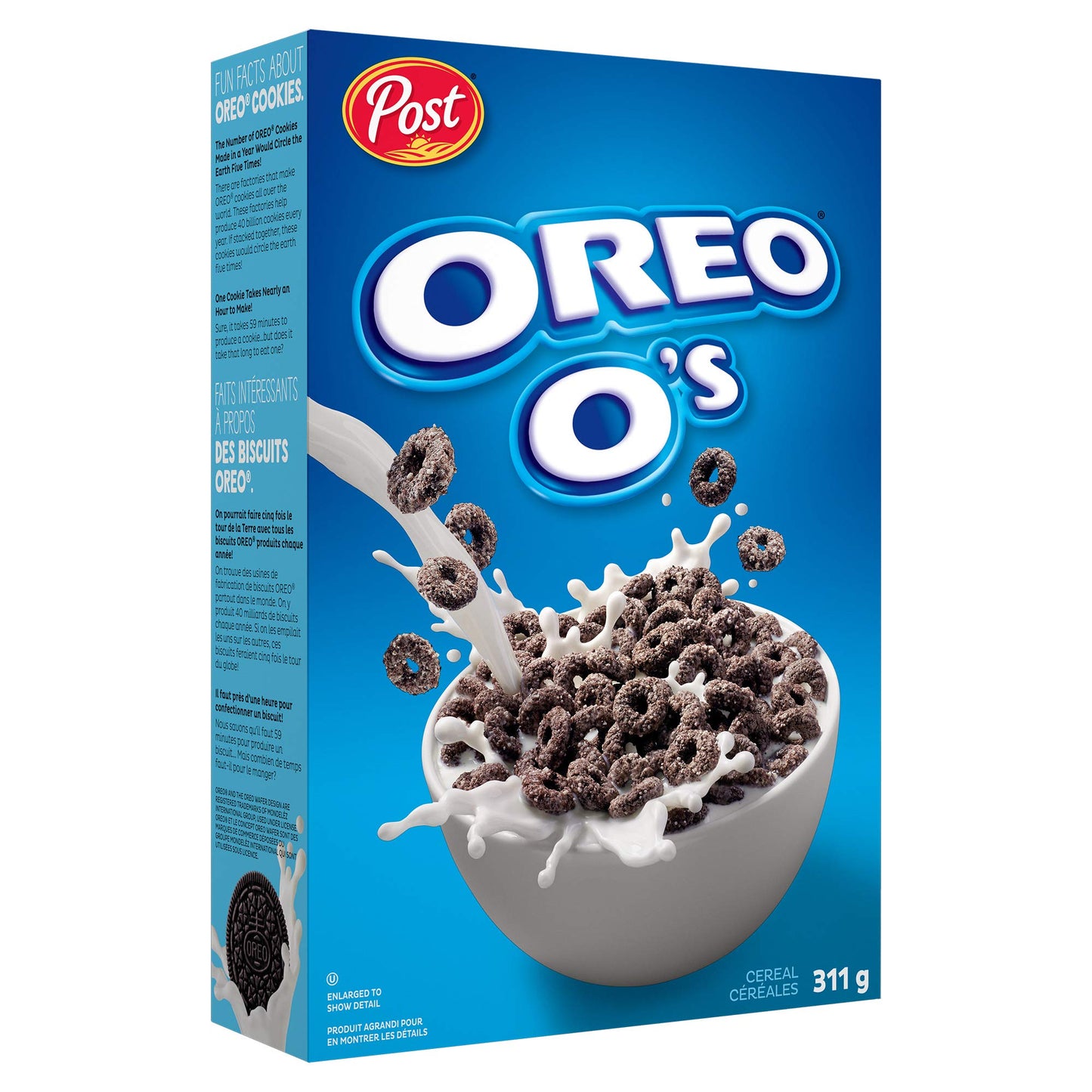 Post Oreo O's Cocoa Flavoured Chocolate Cereal, 10.97 oz / 311 g