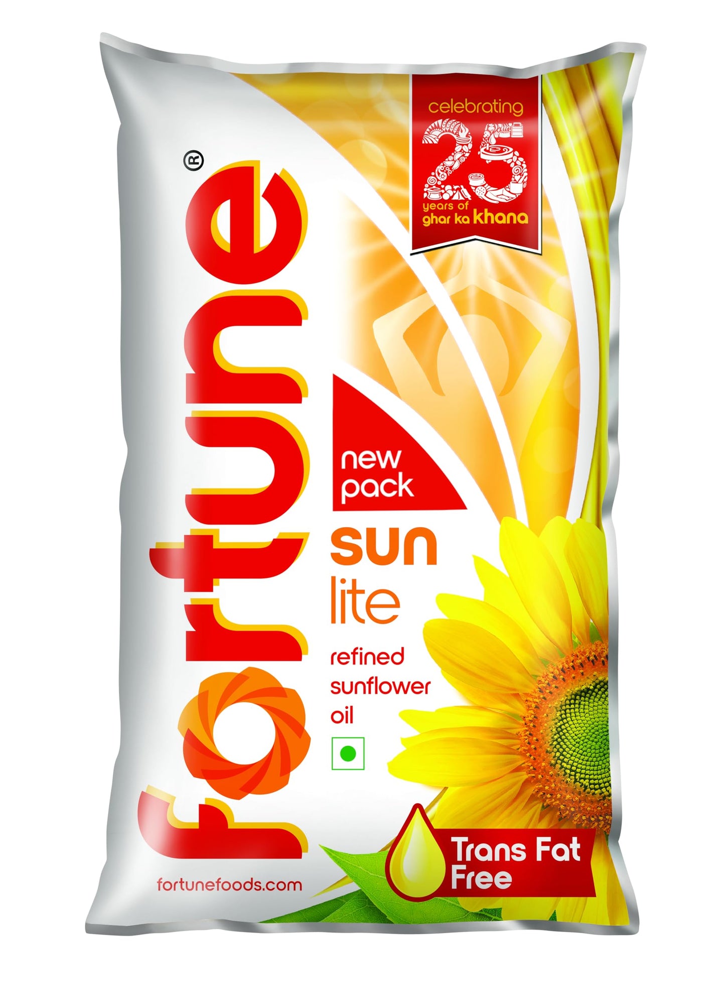 Fortune Sunlite Refined Sunflower Oil, 870 gm Pouch