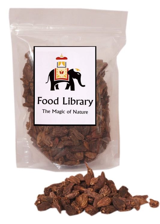 Food Library The Magic of Nature Whole Black Cardamom ( Badi Elaichi ), 100g