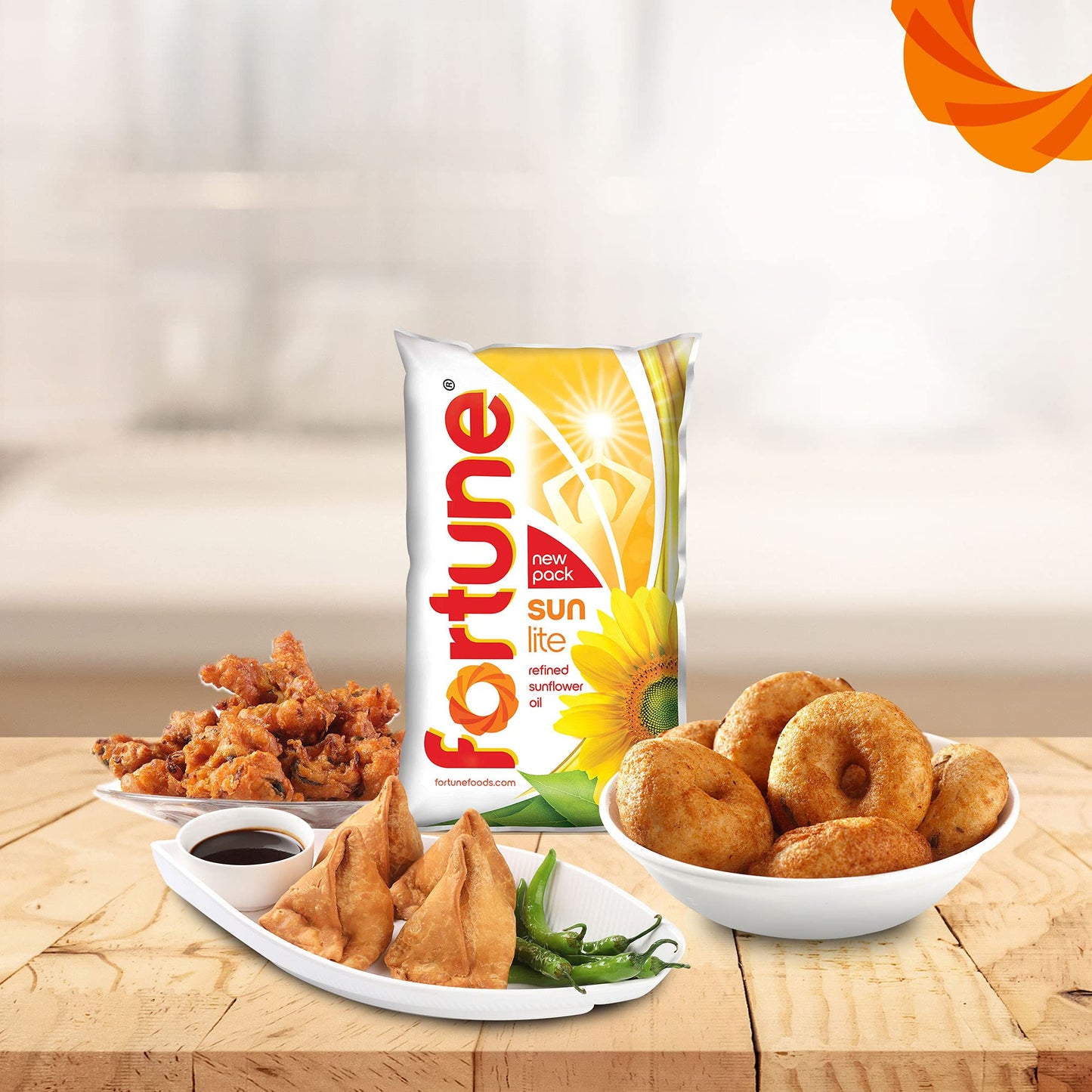 Fortune Sunlite Refined Sunflower Oil, 870 gm Pouch