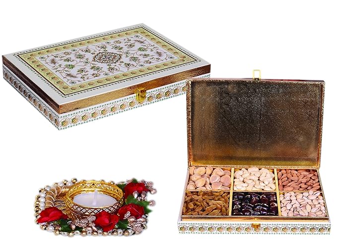 Food Library The Magic of Nature Diwali Special Dry Fruit Pack Gift Hamper (Assorted Dry Fruits & Diya)