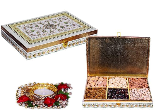 Food Library The Magic of Nature Diwali Special Dry Fruit Pack Gift Hamper (Assorted Dry Fruits & Diya)