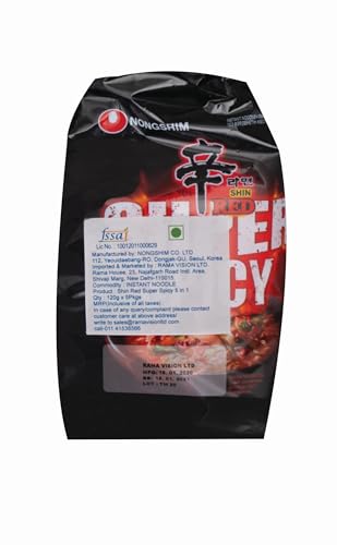 Nongshim Shin Red Super Spicy Instant Noodle, 21.16 oz / 600 grams