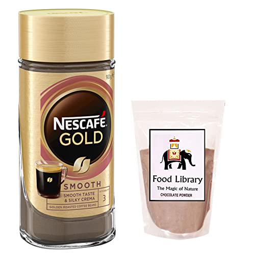 FOOD LIBRARY THE MAGIC OF NATURE Coffee (Gold Smooth Coffee) + Coffee Powder 100Gm, Bottle