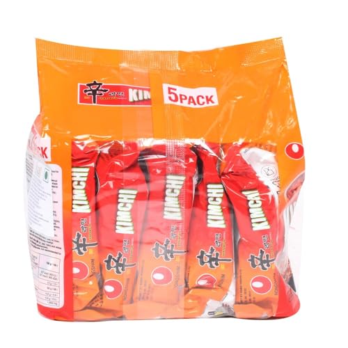 Nongshim Vegan Shin Ramyun Kimchi Instant Noodle, 5 Pack, 21.16 oz ℮ 600 g