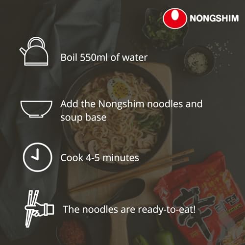 Nongshim NEW! Stir Fry Shin Ramuyn Instant Noodles with Real Chicken Flakes Added, 23.1 oz ℮ 655 g, 5 Pack