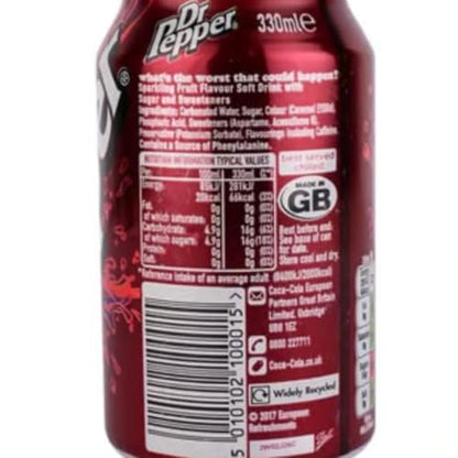 Dr Pepper Sparkling Fruit Flavour Soft Drink(Can)