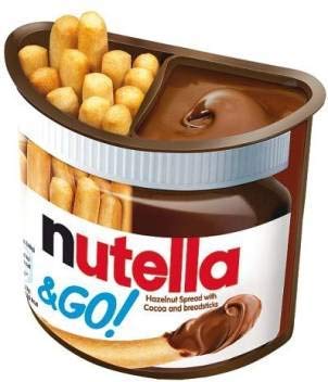 Nutella Ferrero & Go Hazelnut Spread & Malted Bread sticks, 48g (Pack of 2)