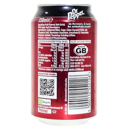 Dr Pepper Sparkling Fruit Flavour Soft Drink(Can)