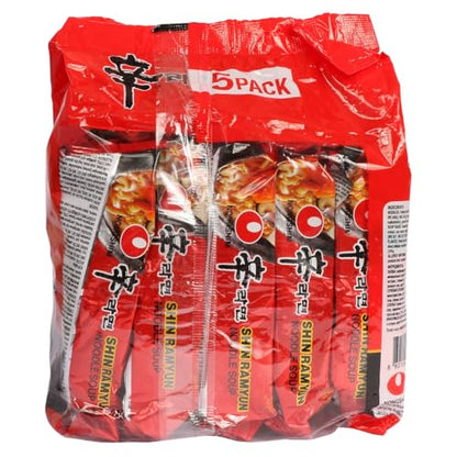 Nongshim Shin Ramyun Korean Style Spicy Noodle Soup Instant Noodles, 21.16 oz ℮ 600 g
