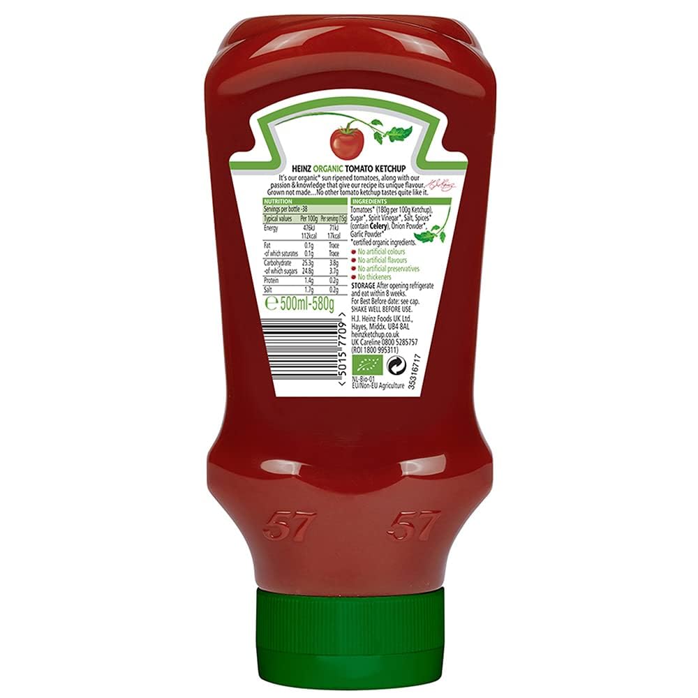 Organic Tomato Ketchup Pet Bottle, 580 grams (Imported) (Pack of 1)