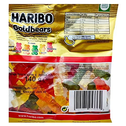 HARIBO Goldbears Share Size Assorted Jellies, 160 Gm, 3 Pack, Golden & White