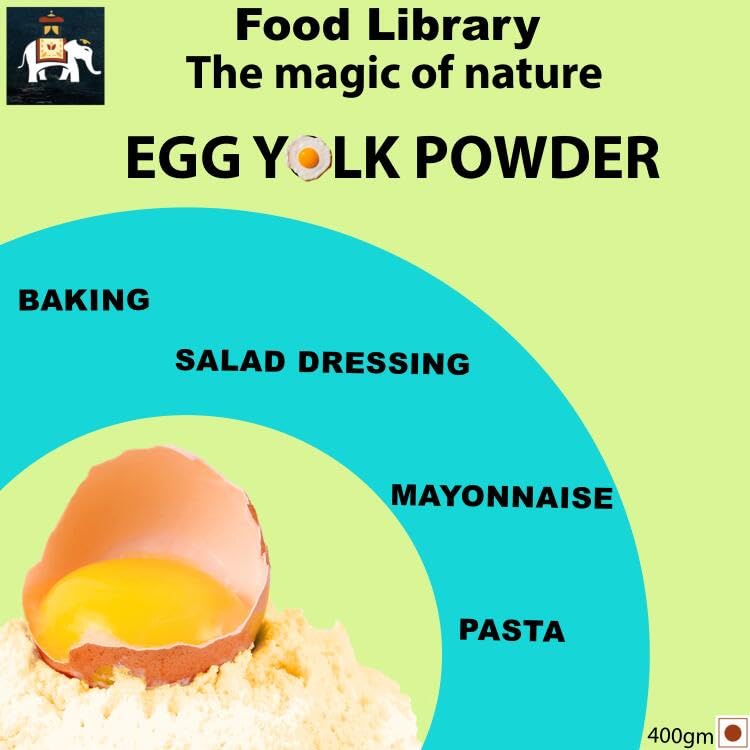 Food Library The Magic Of Nature Premium Egg Yolk Powder - Rich, Natural, and Versatile Cooking Ingredient, 100% Pure, 400gm