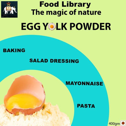 Food Library The Magic Of Nature Premium Egg Yolk Powder - Rich, Natural, and Versatile Cooking Ingredient, 100% Pure, 400gm