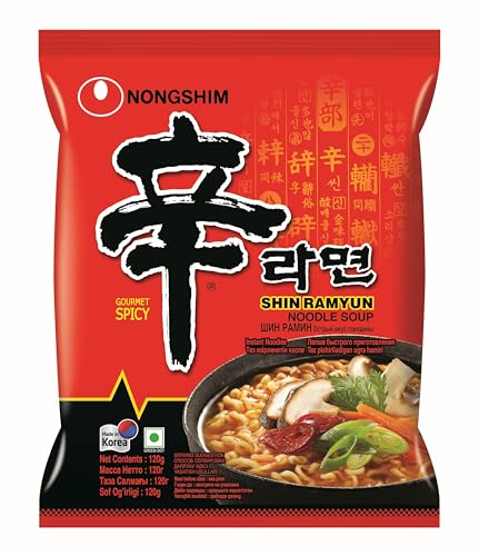 Nongshim Shin Ramyun Korean Style Spicy Noodle Soup Instant Noodles, 21.16 oz ℮ 600 g