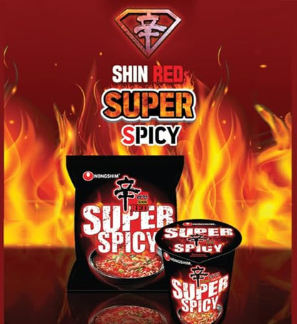 Nongshim Shin Red Super Spicy Instant Noodle, 21.16 oz / 600 grams