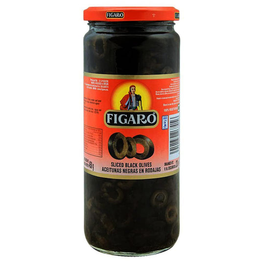Figaro Black Sliced Olives, 15.87 oz, 450 g