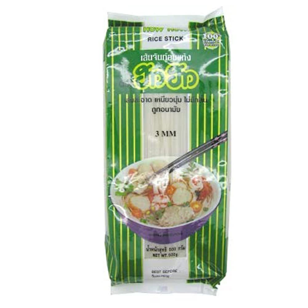 How How 3MM Rice Stick Noodles, 17.64 oz ℮ 500g, 2 Pack