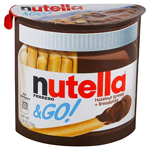 Nutella Ferrero & Go Hazelnut Spread & Malted Bread sticks, 48g (Pack of 2)