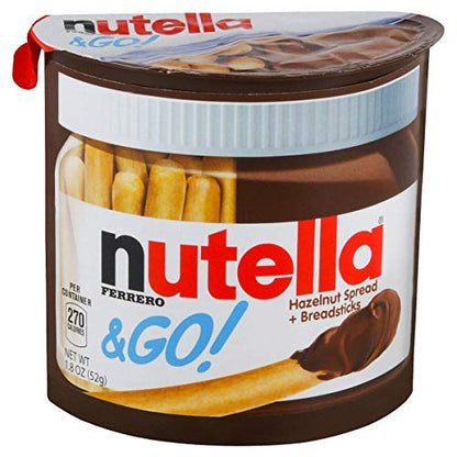 Nutella Ferrero & Go Hazelnut Spread & Malted Bread sticks, 48g (Pack of 2)