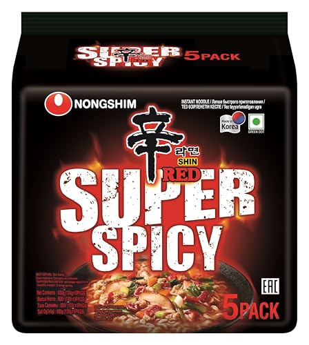 Nongshim Shin Red Super Spicy Instant Noodle, 21.16 oz / 600 grams