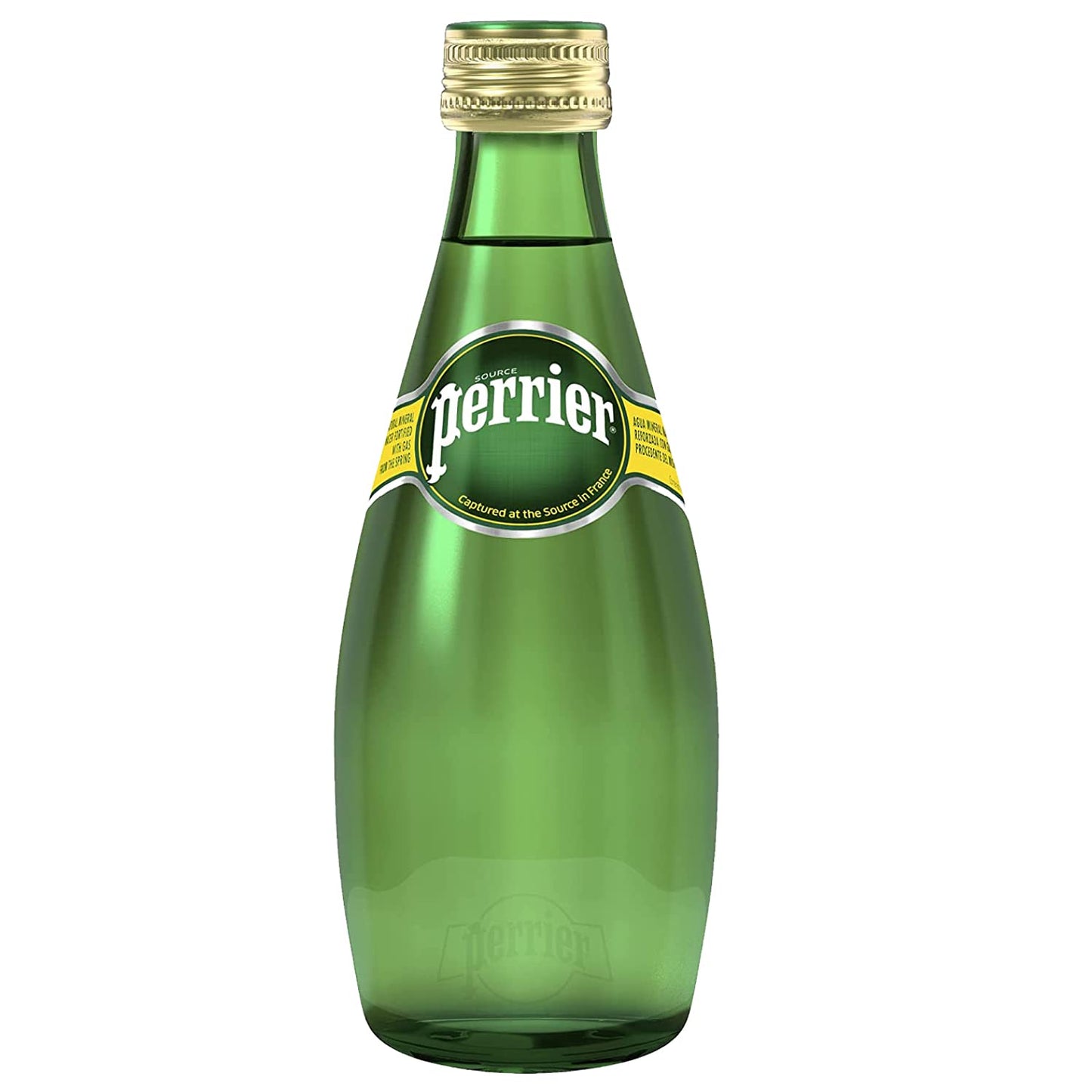 Perrier Carbonated Mineral Water • Water Captured at the Source in France, 11.16 fl oz ℮ 330 ml, 4 Pack
