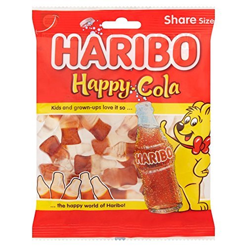 HARIBO Happy Cola Share Size, Red & White, 140 g