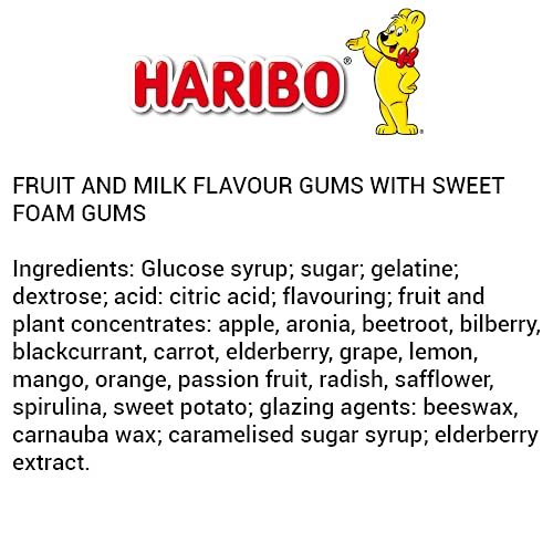 HARIBO Supermix Fruit and Milk Flavour Gummy Candies, 160 gm, Blue & White (105065943)