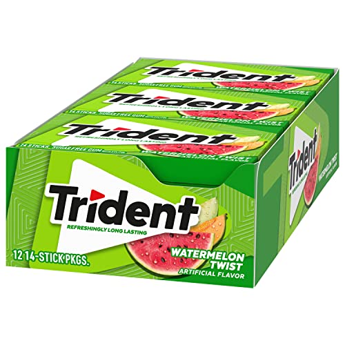 Trident Watermelon Twist Sugar Gum Watermelon Twist 14 Ct Pack Of 12