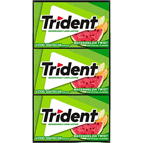 Trident Watermelon Twist Sugar Gum Watermelon Twist 14 Ct Pack Of 12