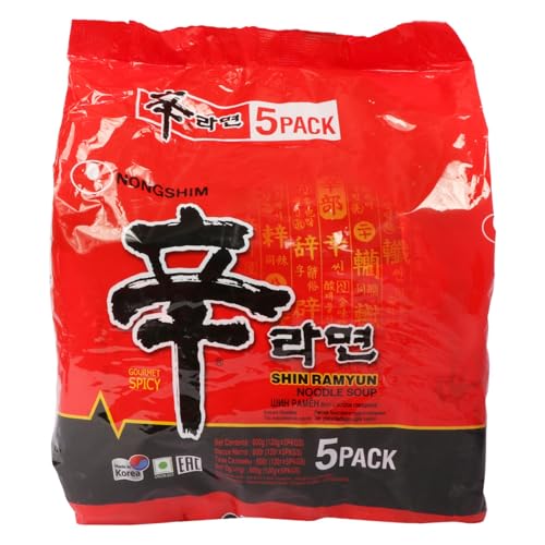 Nongshim Shin Ramyun Korean Style Spicy Noodle Soup Instant Noodles, 21.16 oz ℮ 600 g