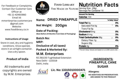 Food Library Dried Pineapple (200g)