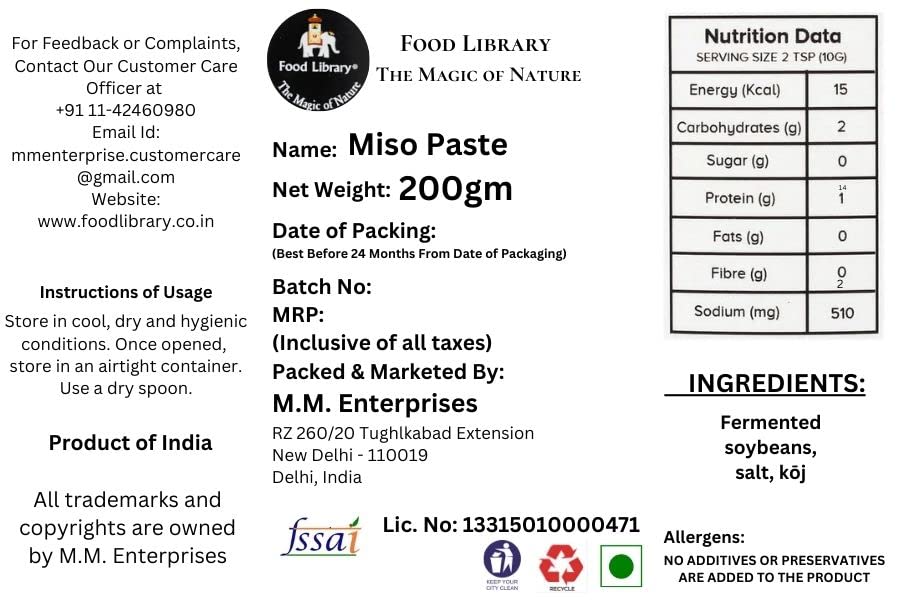 Food Library The Magic of Nature Miso Paste, 200g